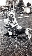 Alice (Maier) Ruebush s mom and the goat